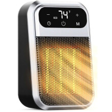 Plug-in Heater with Remote & Timer - Wall Heater with Adjustable Thermostat for Dorm or Bedroom EU Plug