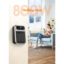 Slimme Stekkerverwarming met Afstandsbediening en Timer - Wandverwarming met Regelbare Thermostaat voor Slaapzaal of Slaapkamer EU-Stekker