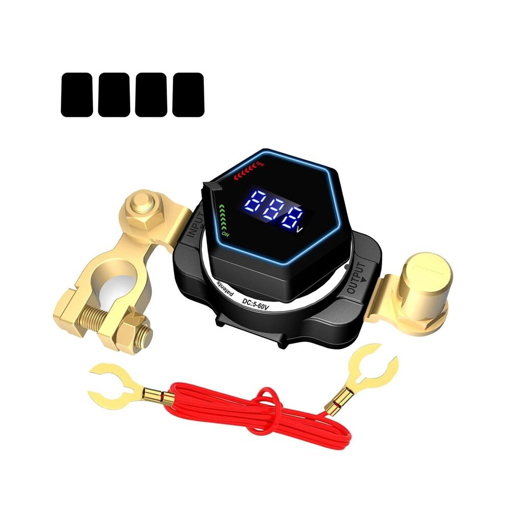 5-60V Digital Display Master Isolator Top Post Battery Disconnect With Voltmeter For Marine Boat Rv Car Truck 6032990693782