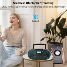 Portable CD Boombox CD Cassette Player Combo Recorder  FM AM Radio MP3 Player with Remote Control EU Plug