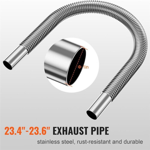 Conjunto de Dutos para Aquecedor A , Mangueira de Ar Extensível de 3 Polegadas, Tubo de Exaustão de 1 Polegada, 2 Saídas de Ar, Conector de