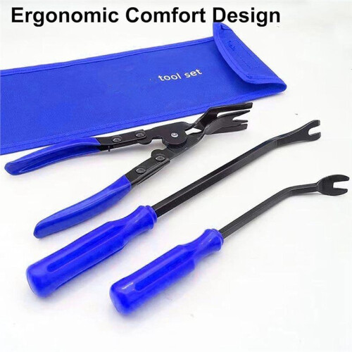 Advanced Auto Trim Removal Tool Kit, 3-Piece Panel Clip Pliers Set with Storage Bag for Car Upholstery, 2