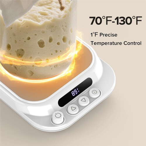 Sourdough  Warmer(70-130F),Temperature Control,24H Timer,Compatible with Flat/Concave Jar Bottom US Plug 2