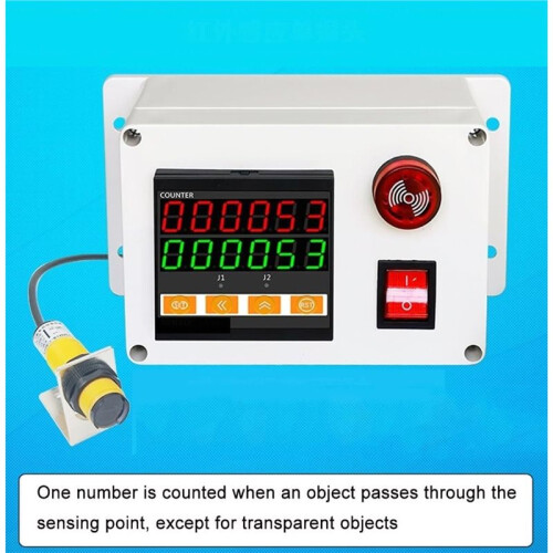 Automatic Induction Counter, Digital, Count  to 999999, 70CM Sensing Distance, Auto Totalizer, for Factories Eu Plug 1