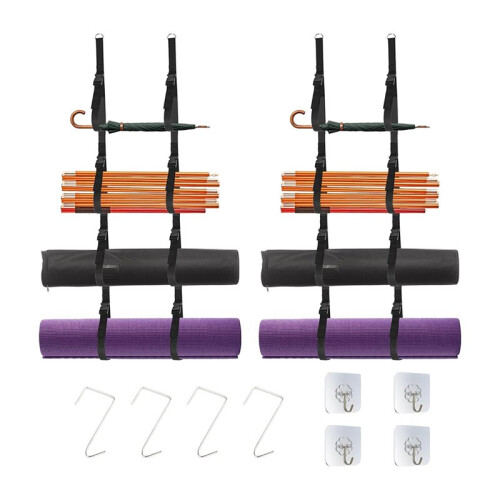 2pcs Camping Chair Wall Storage for Garage, Wall Storage Rack, Mounted Organizer System with Quick Release Buckles