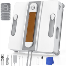 Window Cleaning Robot, Automatic Window Cleaning Robot with 4 Nozzles, Intelligent Navigation,Remote Control Eu Plug
