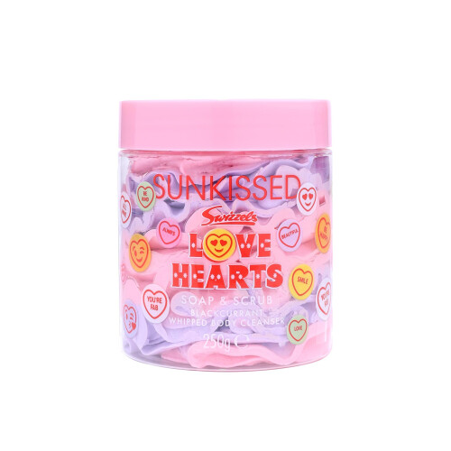 Sunkissed Love Hearts Soap Scrub Blackcurrant 250g