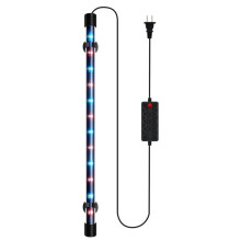 Fish Tank Light LED Waterproof Three-Color Full Spectrum Fish Tank Diving Light Lamp 26cm for 30-40 Fish Tank US Plug
