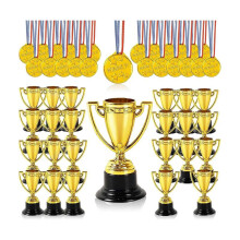 20 Pcs Trophies and 20 Pcs Medals Awards , Winner Medals for Kids and Adults - Perfect for Party Favors