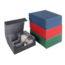 Card Storage Box for Trading Cards, 1800+ PU Card Deck Case,Magnetic Closure Card Box for Magnetic Game Cards Black