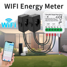 Tuya Wifi Slimme Energiemeter 80A Stroomsensor Zonne-PV-Systeem Stroomproductie Verbruik Bidirectionele Monitor