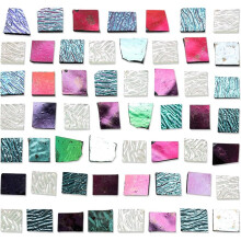 4 Bags Dichroic Glass Scrap Assorted Fusible for Fusing Microwave Kiln, Iridescent Effects Supplies for Jewelry Making