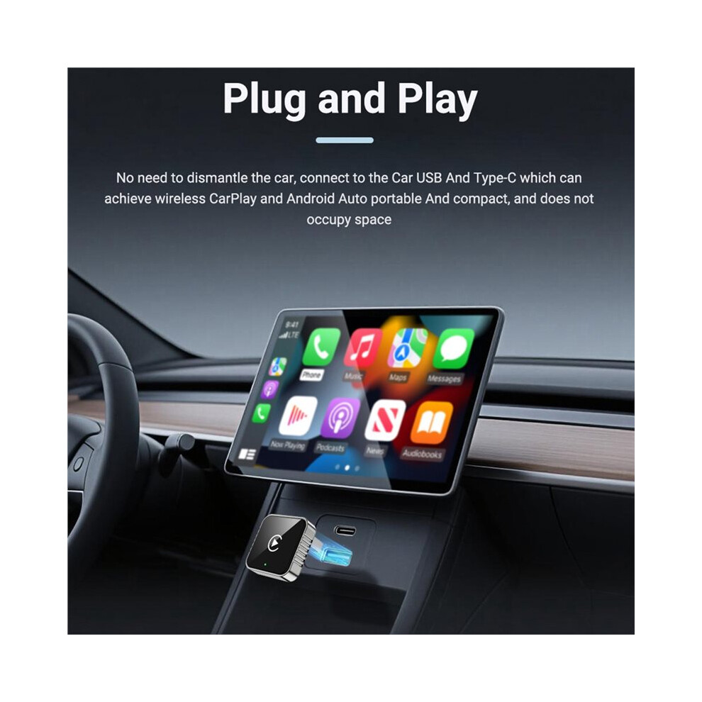 2 In1 Wired to Wireless Carplay for Android Auto Adapter for Car Stereo ...