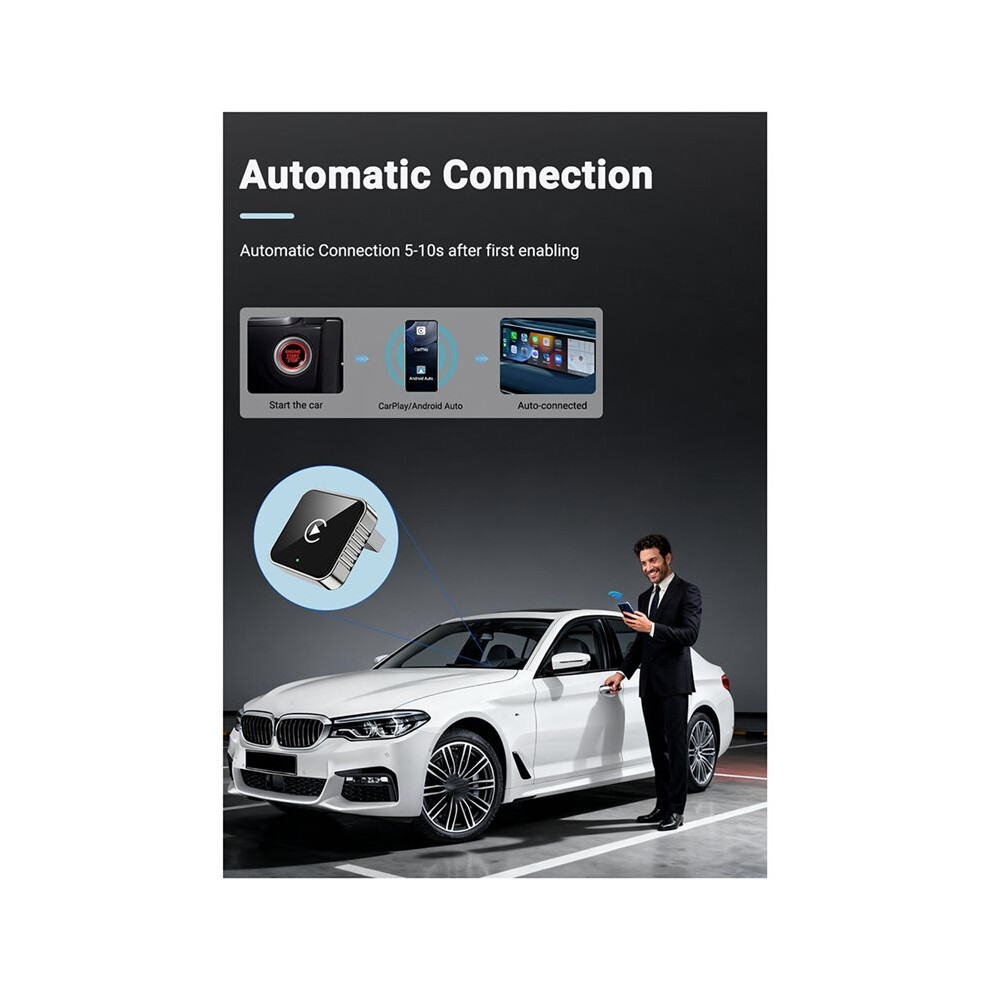 2 In1 Wired to Wireless Carplay for Android Auto Adapter for Car Stereo ...