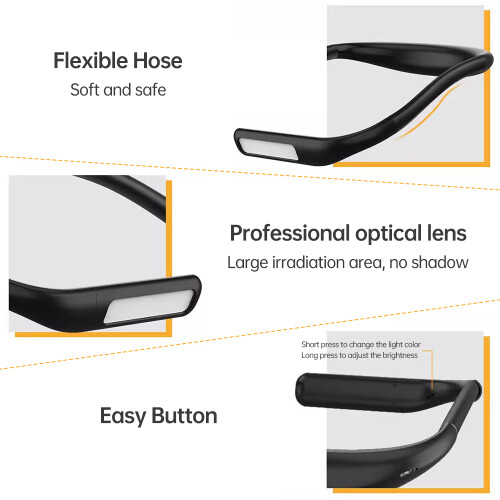 Hands-Free Reading Light with 3 Modes