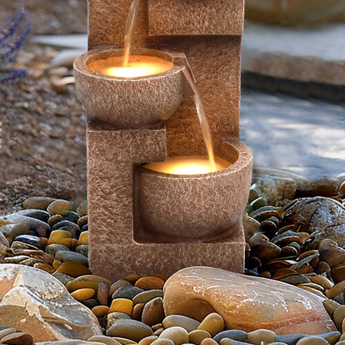 Charles Bentley Charles Bentley Danube 4-Tier Water Feature with LED Lights - Mains Powered 2