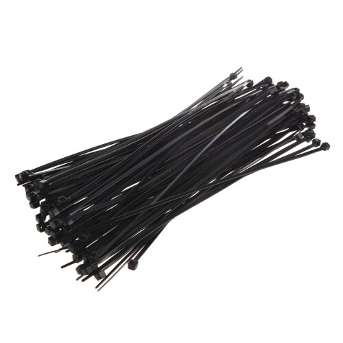 8" Kunststoff Kabelbinder 100 (Schwarz)