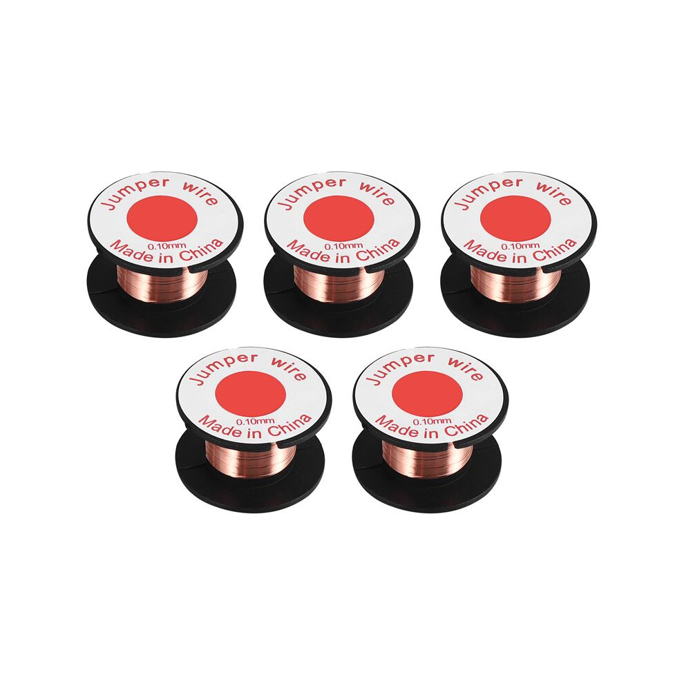 5 Pcs 0.1Mm Diameter Copper Soldering Solder Enamelled Reel Wire 4711672655776