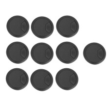 10 Pcs Rond En Plastique De Bureau D'Ordinateur Câble Cache Trou Trou 50Mm Noir