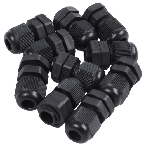 20Pcs Waterproof Adjustable PG7 3.5-6mm Cable Gland Joints Black White 2