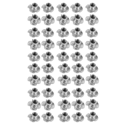 50St M8 Metall Captive T Nuts Pronged Tee Blind Nuts Metriska