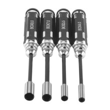 RC Model Tool 4PCS Hex Screw Drivers Hex Nut Socket Wrench Sleeve Wheel Spanner 4.0/5.5/7.0/8.0mm for Daily Making Manual and RC Airplane Quadcopter