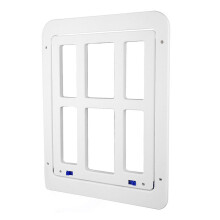 Pet Dog Screen Door 13.4inchX17.3inch Door with Magnetic Flap Lockable Dog Door for /Door, Window and Porch - White