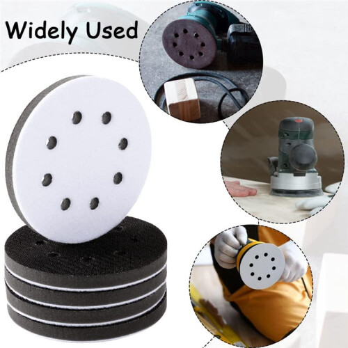10 Pack Soft Density Interface Pads 5 Inch 8 Holes Hook and Loop Sponge Cushion Buffer Backing Pad Foam Interface Pads 2