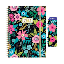 Agenda Agenda, Agenda Mensile Settimanale, 8,4 Pollici X 6 Pollici, Agenda a Spirale con Segnalibri A01