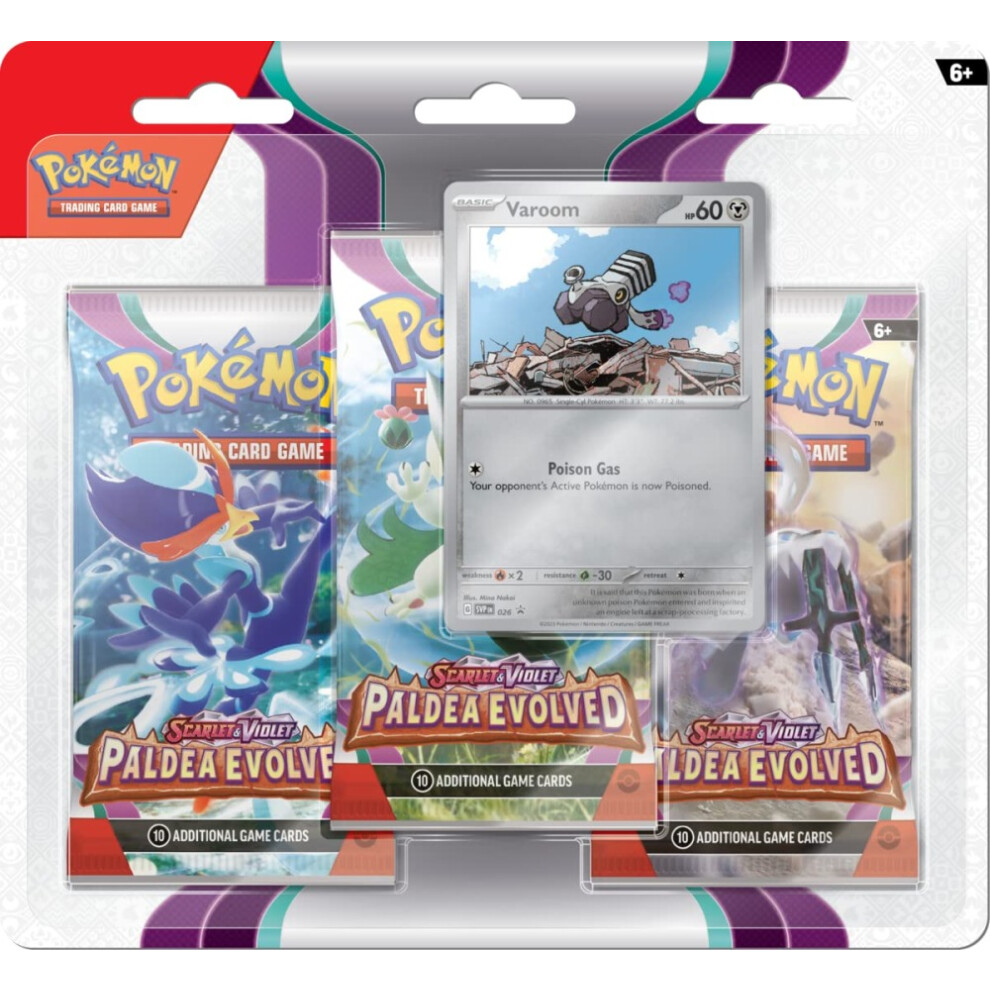 Pokémon Tcg: Scarlet & Violet—Paldea Evolved Triple Pack (Varoom) - (3 Boosters & Foil Promo Card)