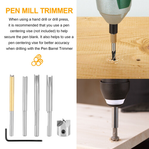 Pen  Mill Trimmer Set, 7-Pieces Professional Turners Trimming System 2