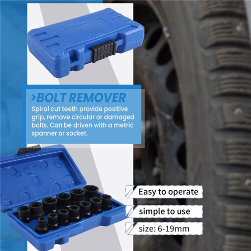 13-Piece Impact Bolt Nut Remover Set, Nut Extractor Socket, Bolt Remover Tool Set 2
