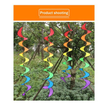 4X Spiral Wind Spinner for Yard Garden Camping, Colorful Hanging Spiral Spinner Decoration for Outdoor Camping(Rainbow)
