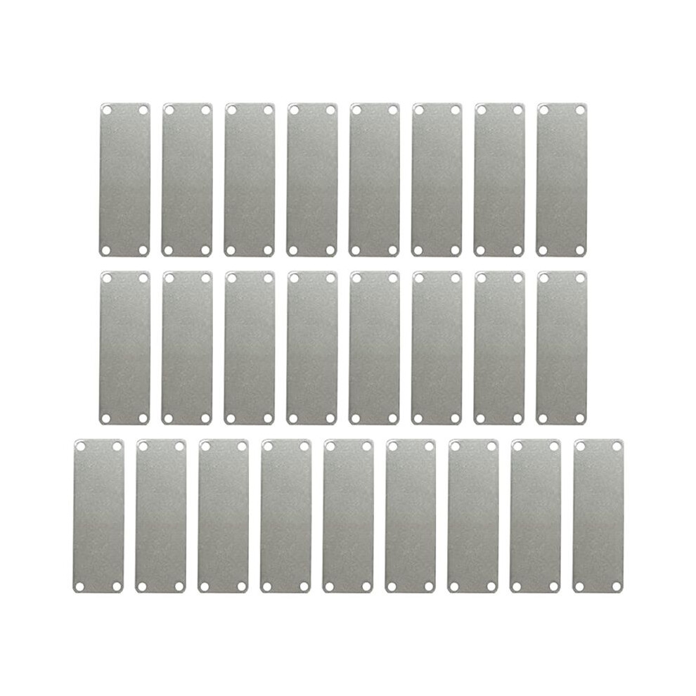25 Pack Stainless Steel Engraving Blank Tags Rectangle Stamping Blanks With 4 Holes 1Inchx3inch 4711672684233