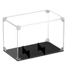 Football Display Case Acrylic Football Holder with Lid and Black Base Clear Football Boxes with Holder