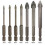 Tile Drill Bit Concrete Cement Drill Bit Multi-Function Punch Hole Opener Four-Edged Triangular Drill Bit Set Carbide 6