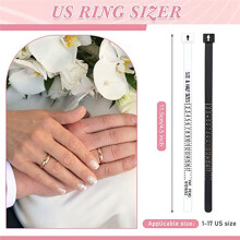 100 Pack Reusable Finger Size Gauge Measure Sizer Plastic US Measurement Tool White and Black