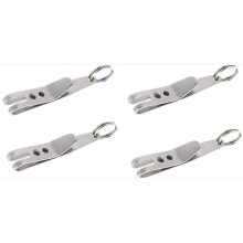 Outdoor Pocket Clip Flashlight Clip Small Mountaineering Hook Stainless Steel Pocket Clip (4 Pack)
