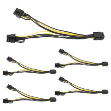 5 Sztuk PCI-E 6-Pin na PodwóJny 6 + 2-Pin Kabel Rozdzielacza Zasilania Karta Graficzna PCIE PCI Express 6Pin na PodwóJny Kabel ZasilająCy 8Pin