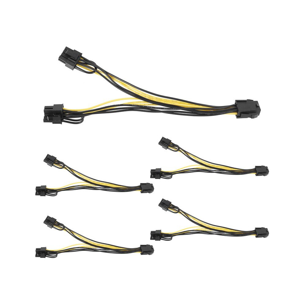 5Pcs Pci-E 6-Pin To Dual 6+2-Pin Power Splitter Cable Image Card Pcie Pci Express 6Pin To Dual 8Pin Power Cable 4711158022641