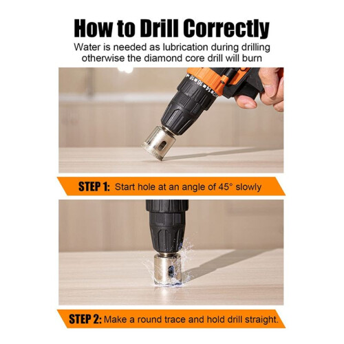 Diamond Drill Bits Set 10PC Diamond Hole Saw Set Glass Drill Bits para Ceramic Tile Porcelain Marble Granite Stone Bottles 2