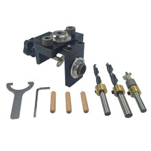 Localizzatore di Punzonatura 3-In-1 da Falegname Senza Tavolo di Bloccaggio Apri Fori in Legno Tondo Set di Localizzatore di Punzoni per Mobili con