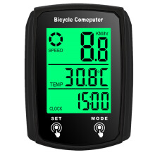 VelocíMetro Retroiluminado Verde con Temperatura de CaloríAs Resistente Al Agua con Cable TáCtil para Bicicleta de MontañA Negra para Ciclismo