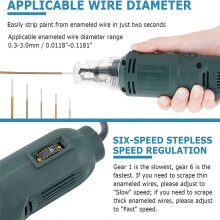 Handheld Magnet Wire Stripping Machine 75W Wire Stripper Cutter Enameled Wire Paint Scraper 12000R/Min (110V), EU Plug