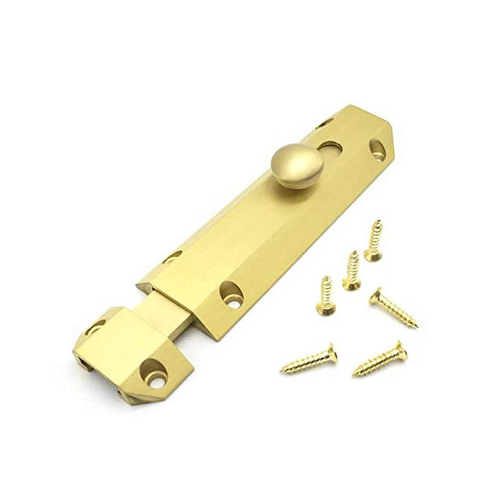 Door Locks, Brass Bolt Lock Surface Mount Sliding Door Locks, Door Latches For Bedroom/Bathroom/Cabinet (Gold) 4711734961883