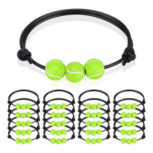 20 Stuks Tennis Charm Armbanden Tennis Tennisbal Kralen Verstelbare Polsbandjes Inspirerende Sport Bal Armband voor Tieners