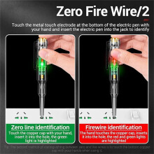2Pcs 24-250V Electrician Circuit Tester Pen,Responsive Electrical Tester Pen,with LED Indicator Light Waterproof