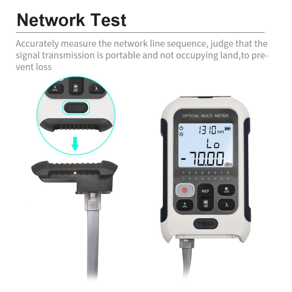 Optical Power Meter+Visual Fault Locator 15Mw And Rj45 Cable Tracker Powered 3In1 Fiber Optic Tester+Opm Vfl Rj45 Light 4712048813714