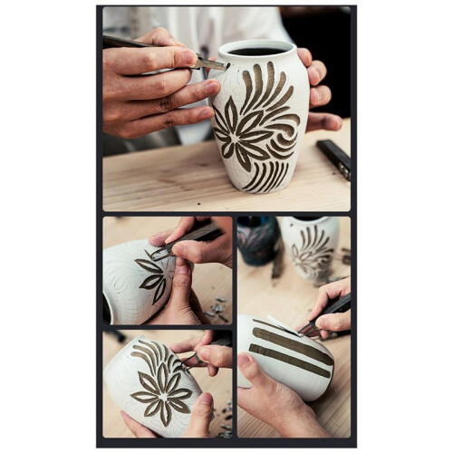 Pottery Scraper Metal Replaceable  Scraper DIY Ceramic Carving Clay Sculpture Trimming Tool D 2