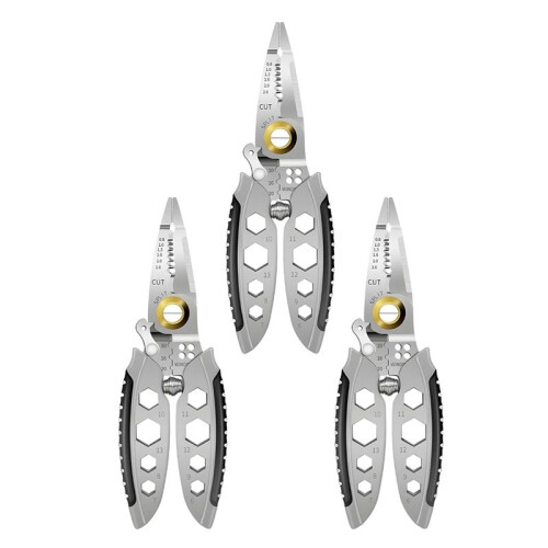 Professional Multi-Purpose Wire Stripping Tool, 7-Inch Heavy Duty Electrical Wire Stripping Tool (3PCS)